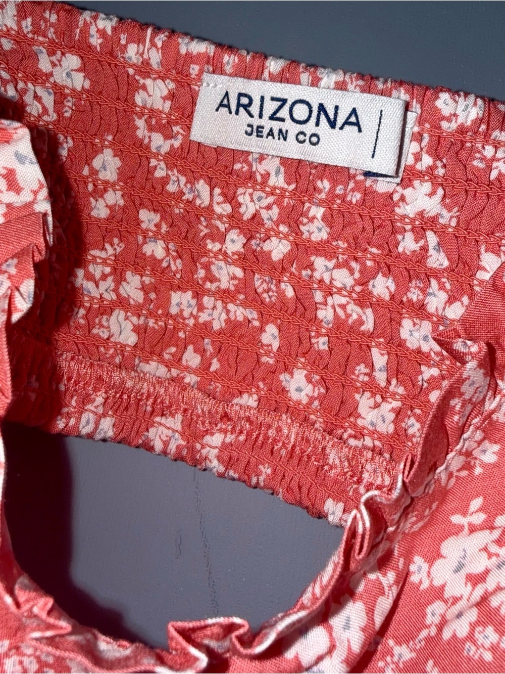NWT Arizona Jean Co Pink Floral Tiered Mini Dress Large - Picture 4 of 6